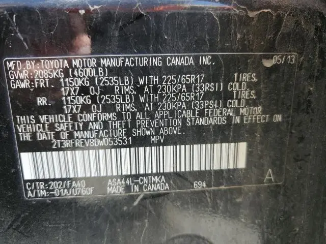 2013 TOYOTA RAV4 XLE  