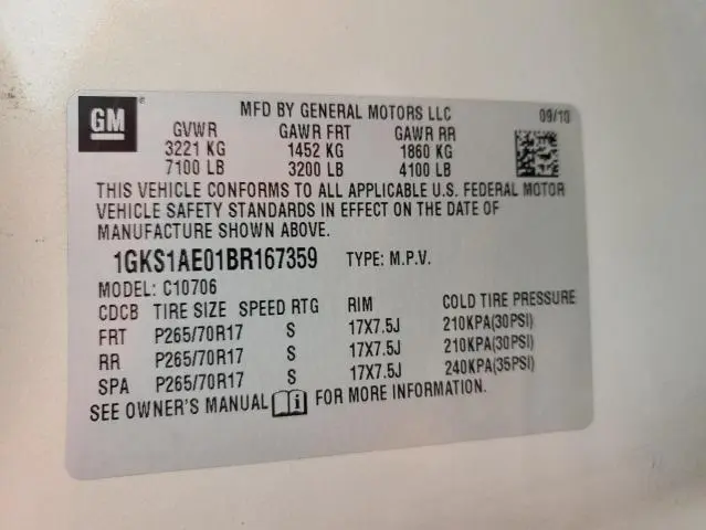 2011 GMC YUKON SLE  