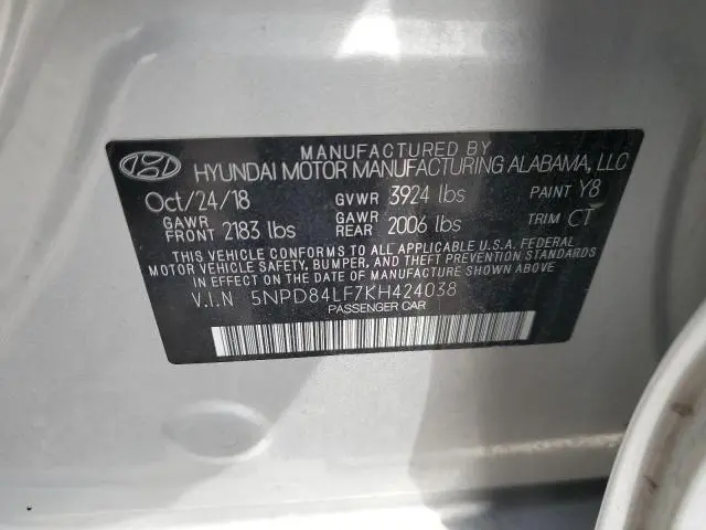 2019 HYUNDAI ELANTRA SEL  