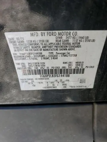 2015 FORD TAURUS POLICE INTERCEPTOR  