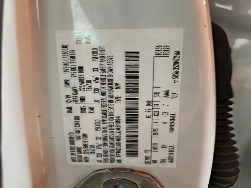 2020 FORD ESCAPE SEL  