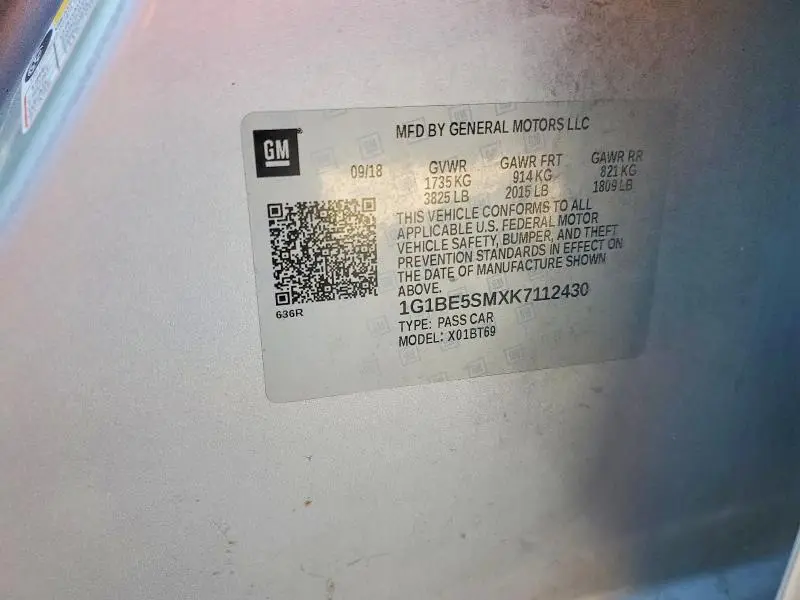 2019 CHEVROLET CRUZE LT  