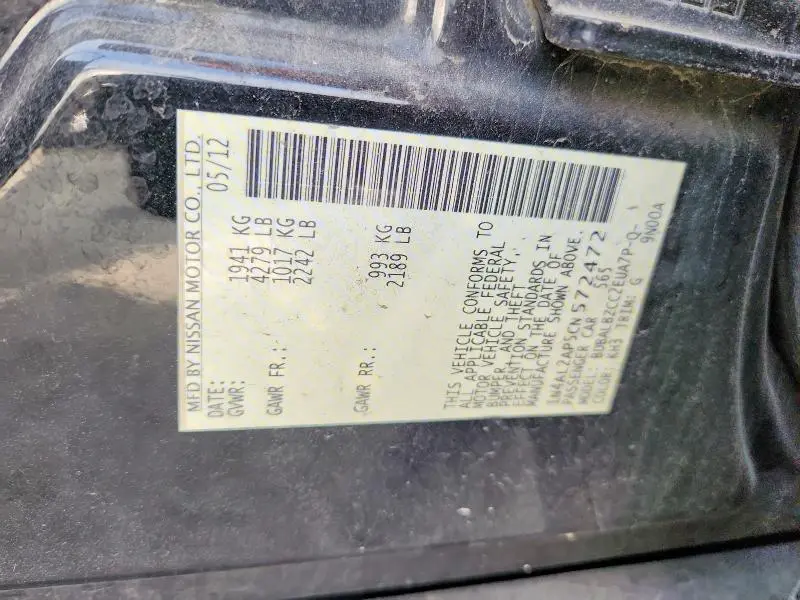 2012 NISSAN ALTIMA   