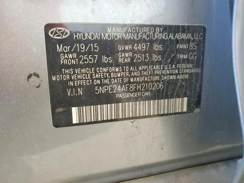 2015 HYUNDAI SONATA SE  