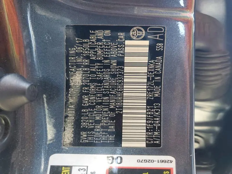 2017 TOYOTA COROLLA LE  