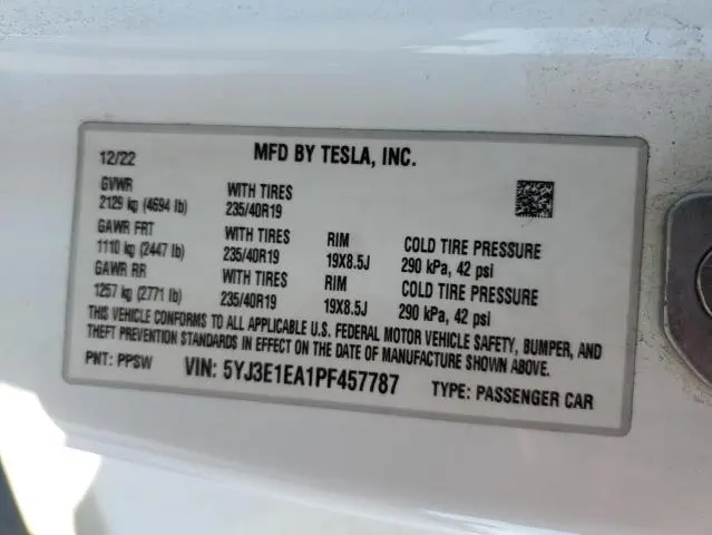 2023 TESLA MODEL 3   