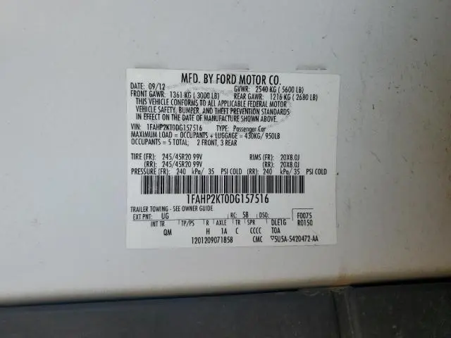 2013 FORD TAURUS SHO  