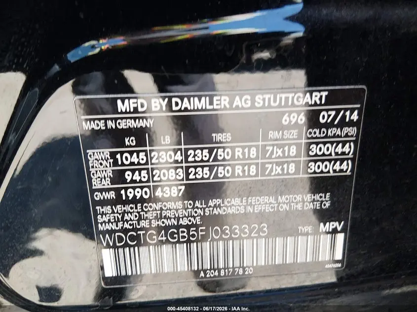 2015 MERCEDES-BENZ GLA 250 4MATIC