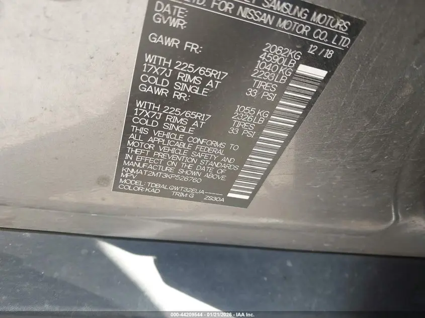 2019 NISSAN ROGUE SV