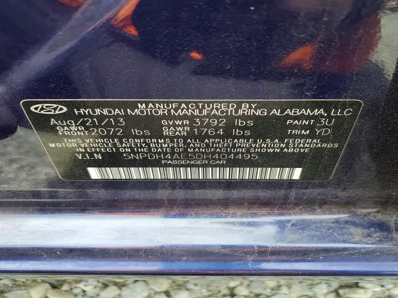 2013 HYUNDAI ELANTRA LIMITED  