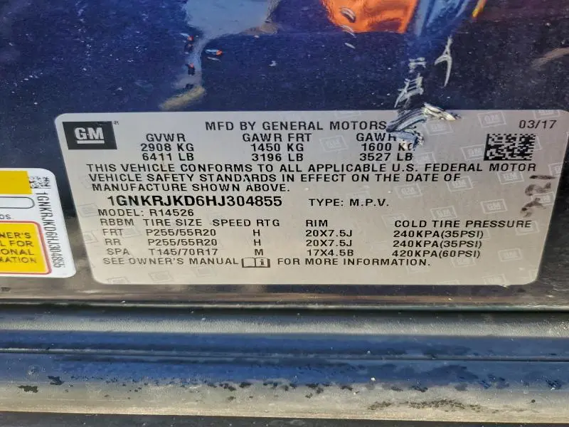 2017 CHEVROLET TRAVERSE PREMIER  