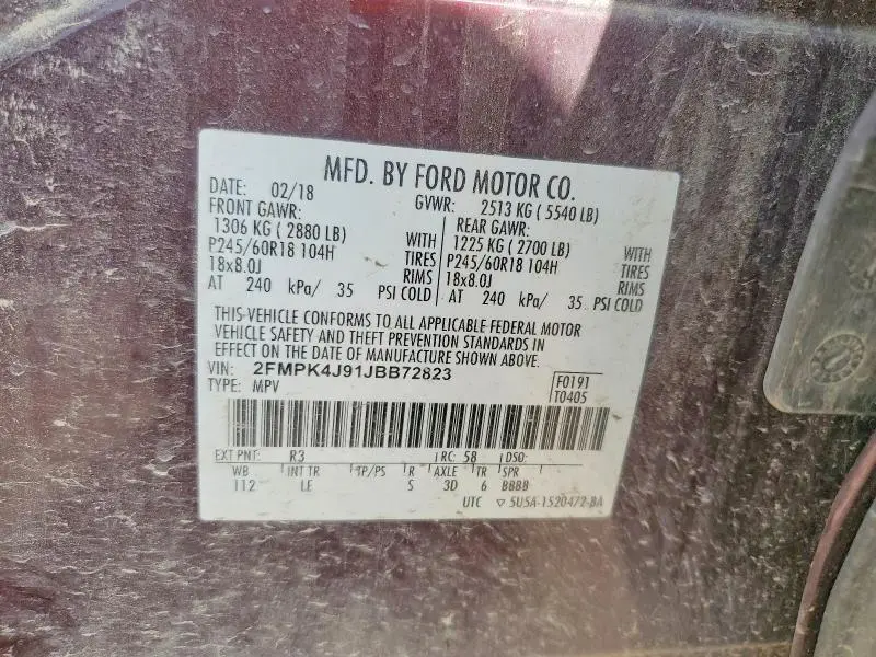 2018 FORD EDGE SEL  