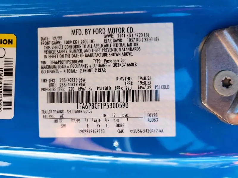 2023 FORD MUSTANG GT  