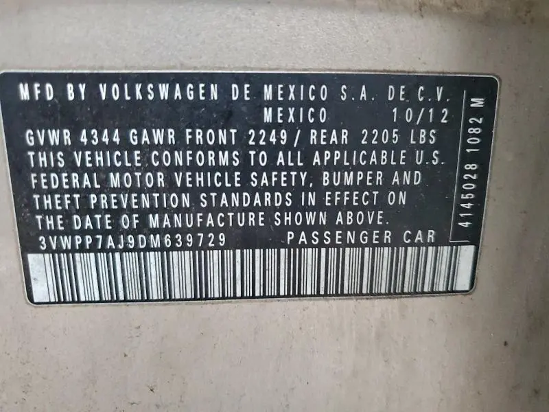 2013 VOLKSWAGEN JETTA S  