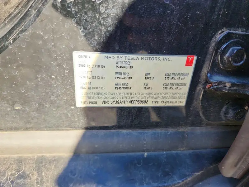 2014 TESLA MODEL S   