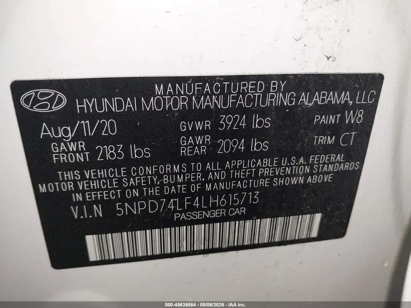 2020 HYUNDAI ELANTRA SE