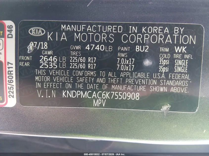 2019 KIA SPORTAGE LX