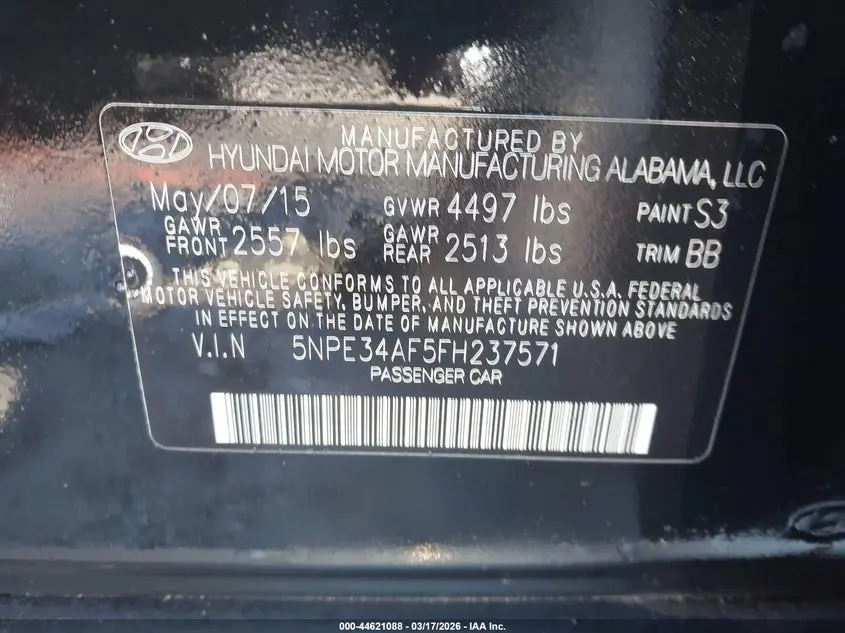 2015 HYUNDAI SONATA LIMITED
