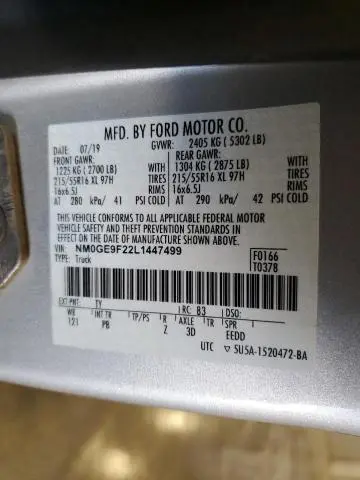 2020 FORD TRANSIT CONNECT XLT  