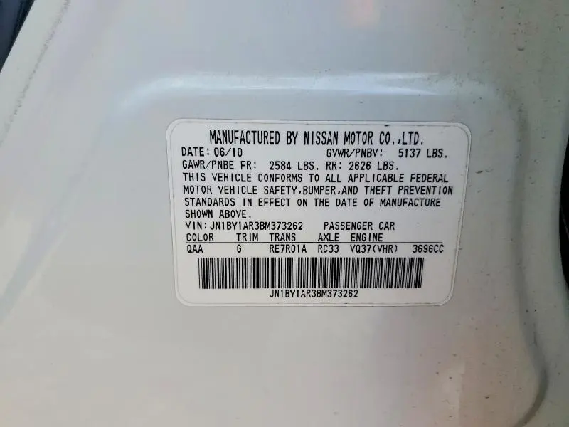 2011 INFINITI M37 X  