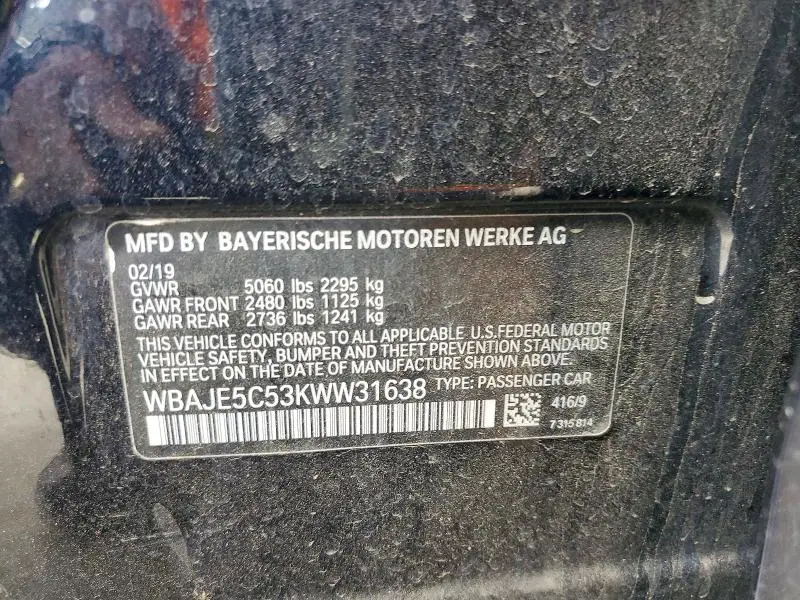 2019 BMW 540 I  