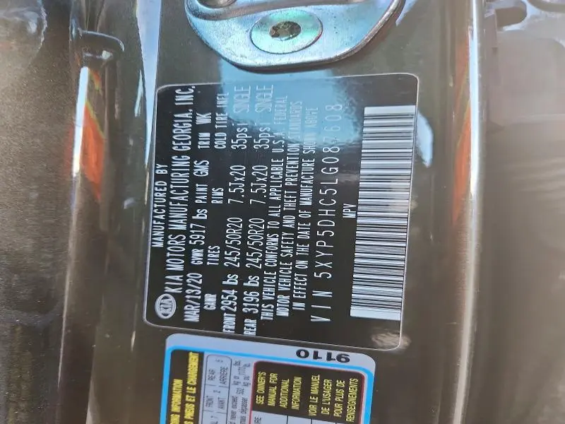 2020 KIA TELLURIDE SX  