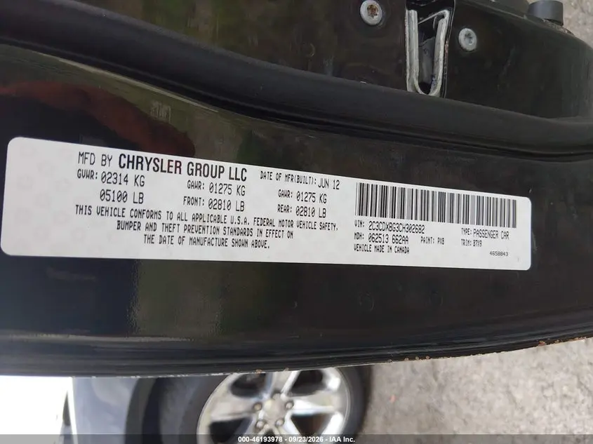 2012 DODGE CHARGER SE