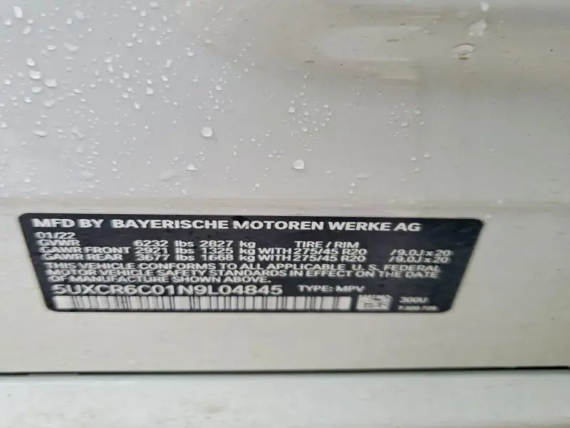 2022 BMW X5 XDRIVE40I  