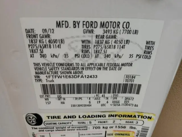 2013 FORD F150 SUPERCREW  