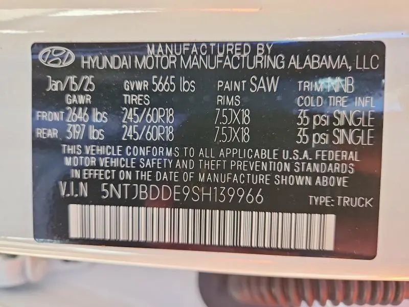 2025 HYUNDAI SANTA CRUZ SEL  