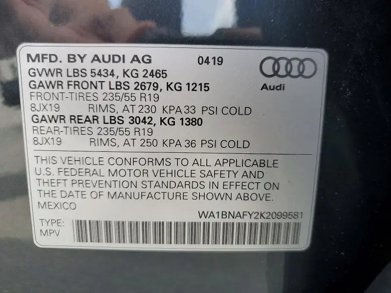 2019 AUDI Q5 PREMIUM PLUS  