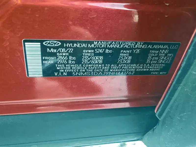 2022 HYUNDAI SANTA FE SEL  