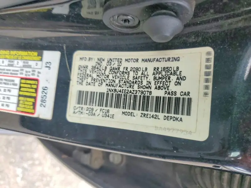 2010 TOYOTA COROLLA LE  