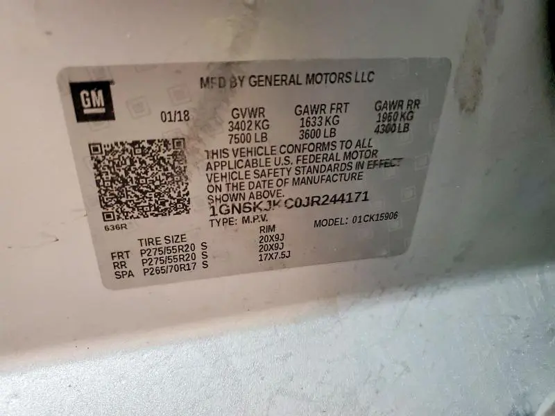 2018 CHEVROLET SUBURBAN K1500 PREMIER  