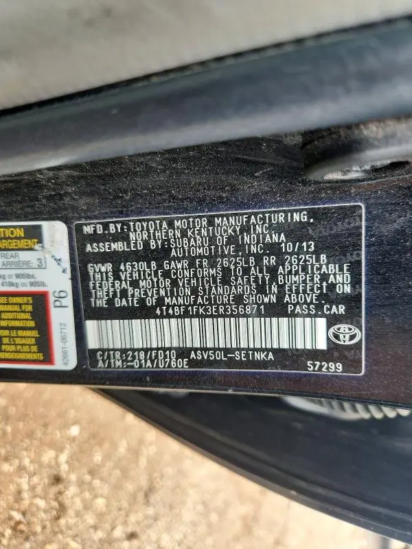 2014 TOYOTA CAMRY LE  