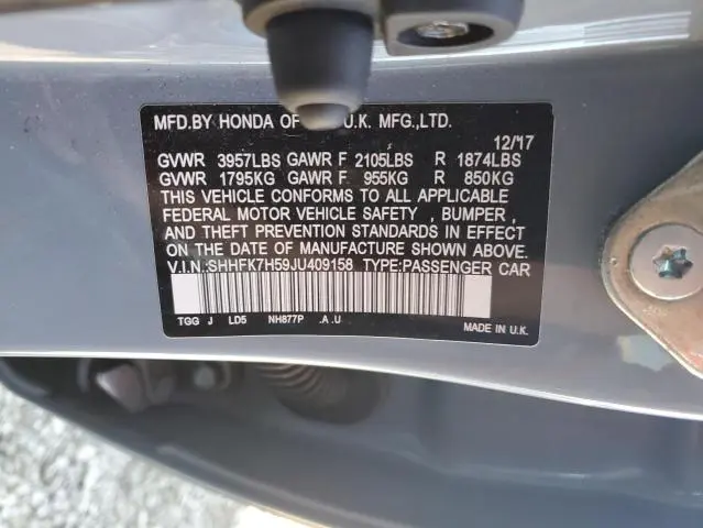 2018 HONDA CIVIC EX  