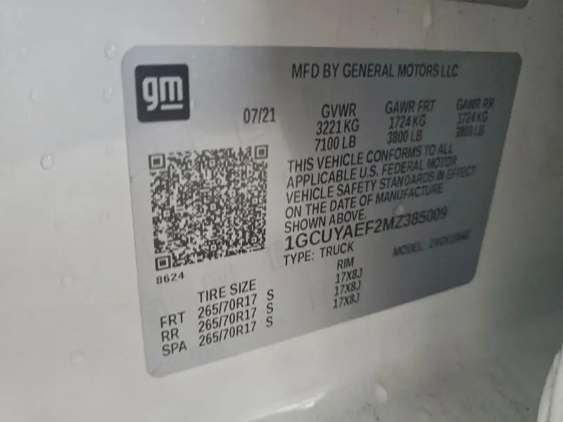 2021 CHEVROLET SILVERADO K1500  