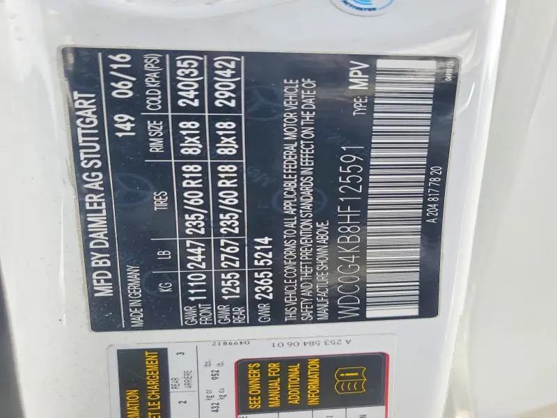 2017 MERCEDES-BENZ GLC 300 4MATIC  