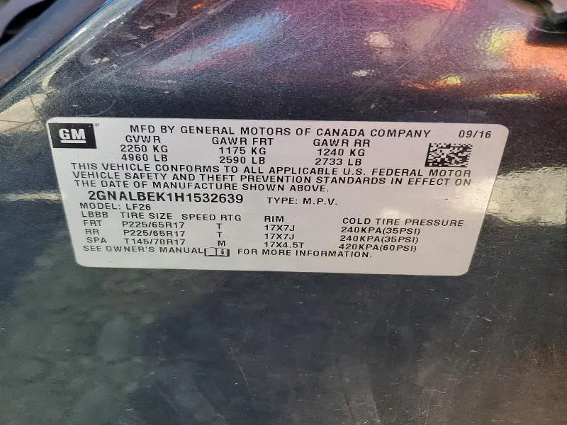 2017 CHEVROLET EQUINOX LS  