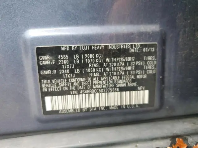 2013 SUBARU OUTBACK 2.5I PREMIUM  