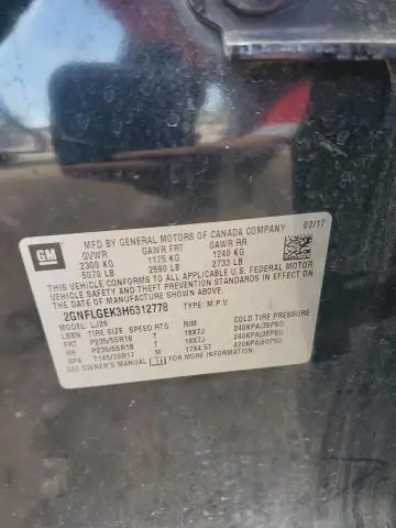 2017 CHEVROLET EQUINOX PREMIER  