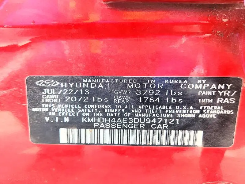 2013 HYUNDAI ELANTRA GLS  