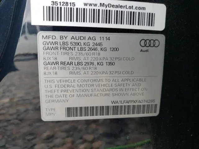2015 AUDI Q5 PREMIUM PLUS  