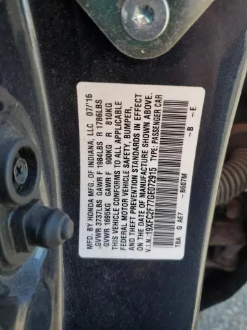 2016 HONDA CIVIC EX  