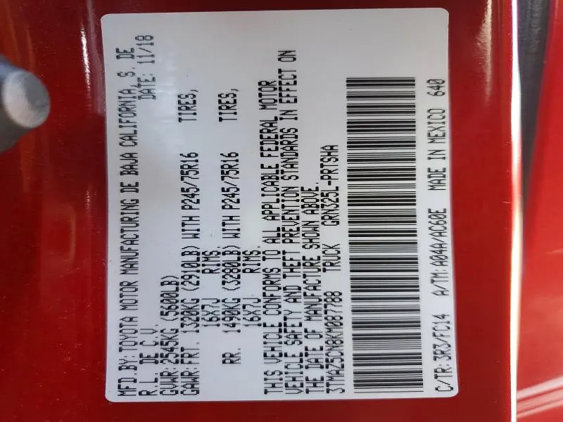 2019 TOYOTA TACOMA SR5 V6  