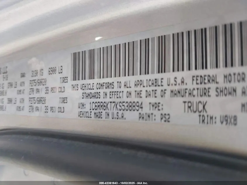 2019 RAM 1500 CLASSIC EXPRESS  4X2 5'7 BOX