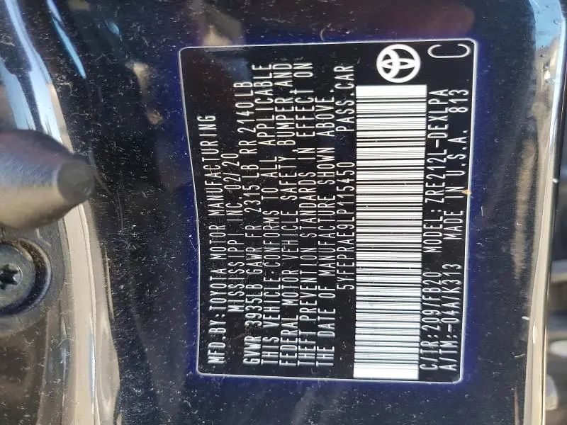 2020 TOYOTA COROLLA LE  