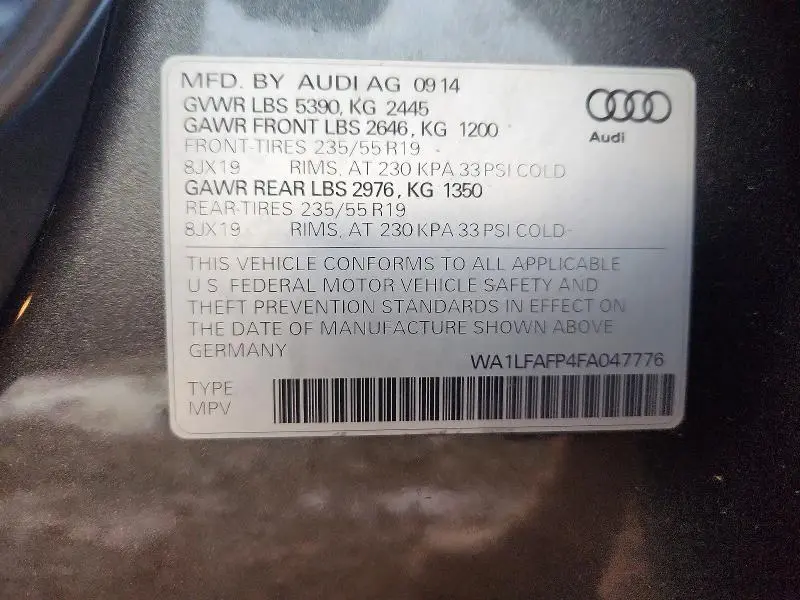 2015 AUDI Q5 PREMIUM PLUS  