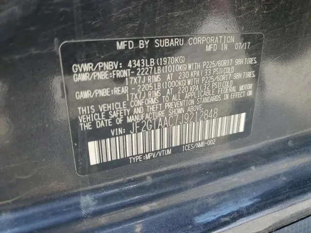 2018 SUBARU CROSSTREK   