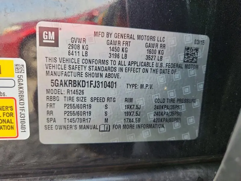 2015 BUICK ENCLAVE   